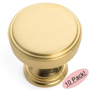 *10 Pack* Cosmas Cabinet Hardware Brushed Gold Round Knob #1940BG - Picture 1 of 1
