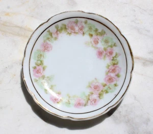 THE MUNICH VINTAGE PORCELAIN WHITE PINK FLORAL PLATE VIENNA AUSTRIA Dish-Mini - Picture 1 of 14