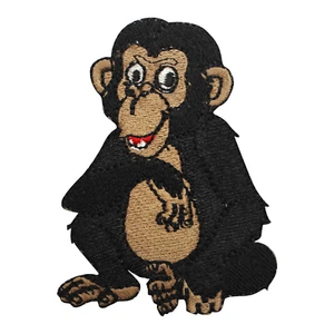chimpanzee patch Chimp patch, Cartoons patch Embroidered Iron on patch 7.5x5.5cm - Picture 1 of 1