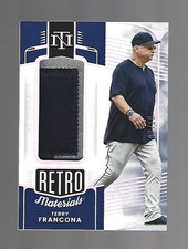 Terry Francona 2022 Panini National Treasures Retro Materials Jumbo Patch 8/10 ⚾