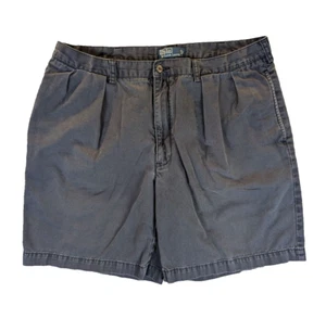 Polo Ralph Lauren Tyler Shorts 40 Men's Vintage Chino 100% Cotton Pleated Navy - Picture 1 of 8