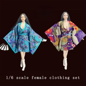 1/6 Female Girl Kimono Bathrobe Clothes Accessories Model - Picture 1 of 6