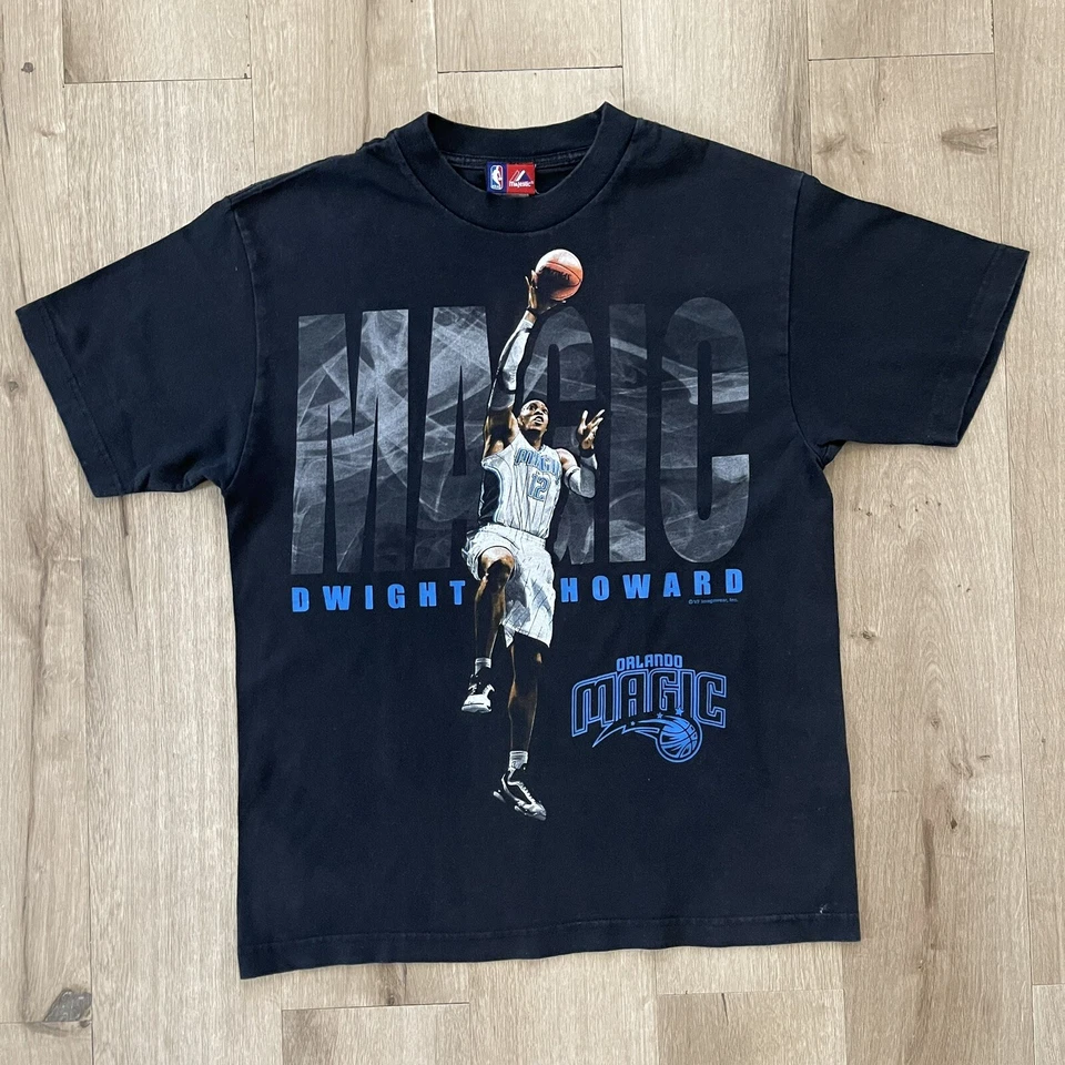 Vintage 2004 Nba Majestic Dwight Howard Orlando Magic Dunk Superman Basketball T Foto 1 de 4