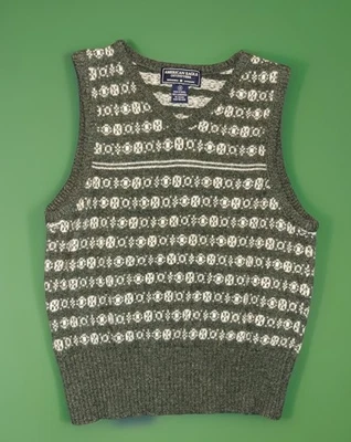 VTG American Eagle Sweater Vest Mens Small Lambs Wool Argyle Knicker Golf - Image 1 of 4