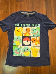 Pokemon Gotta Catch 'Em All Old Navy Kids / Boys Navy Blue Shirt - Size 8 Medium - Picture 1 of 5