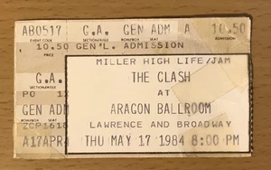 1984 THE CLASH ARAGON CHICAGO CONCERT TICKET STUB LONDON CALLING JOE STRUMMER 1 - Picture 1 of 2