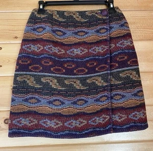 THE LIMITED Women’s Size Medium Southwest Print Wool Blend Wrap Skirt - Picture 1 of 16