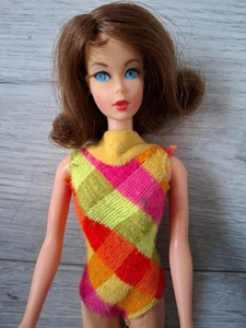 Mattel Barbie Doll Poss Twist N Turn, Stamped 1966, Squeezable Head & Outfit - Picture 1 of 21