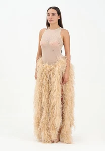 ALMA SANCHEZ Ropa Mujer Beis Vestido Largo Balco Otoño Invierno 202 - Imagen 1 de 5