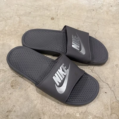 Nike Benassi Triple Negro Slides Hombres 12 Sandalias Sin Cordones 343880-020 Zapatillas Foto 1 de 4