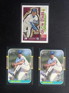 David Cone 3 Card MLB Baseball Trading Card Lot Royals Rookie RC Glow Stars Nice - Picture 1 of 5