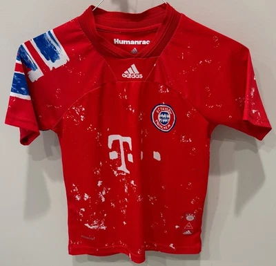 Bayern Munich adidas Human Race FC Football Soccer Jersey Pharrell Williams Red - Image 1 of 4