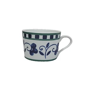Mikasa Fine China Firenze Tasse SL 110 Becher weiß blau Blumen grün 3,5" x 2,5" - Bild 1 von 6