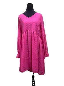 Zenana Pink Dress Bran New Bubble Type Sleeve With Pattern - Picture 1 of 8