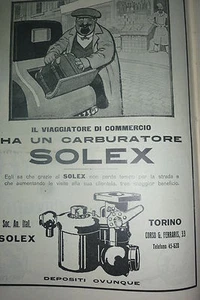 # advertising pubblicita' il viaggiatore di commercio ..SOLEX / 1928 VEDI ALTRE - Imagen 1 de 2