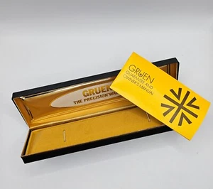 Vintage Gruen The Precision Watch Presentation Display Box And Manual Orange - Picture 1 of 6