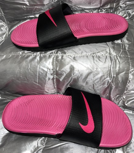 NIKE KAWA SANDALI SLIDE BAMBINA ROSA NERO TAGLIA 13C