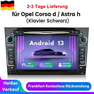 Carplay Android 13 Autoradio GPS CD DVD 4+64G Für Opel Astra H Corsa C D Vectra - Bild 1 von 14