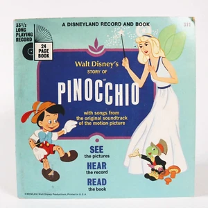 1966 Book and Record Walt Disneys Story Of Pinocchio - Picture 1 of 11