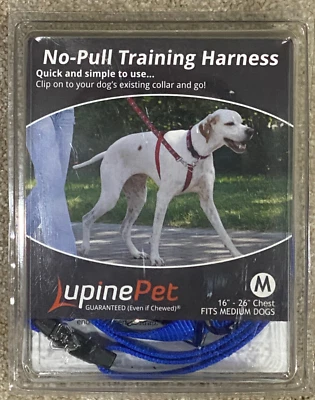 Arnés de entrenamiento Lupine No-Pull - Arnés ajustable mediano (16"-26") azul Foto 1 de 2