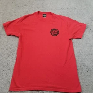 Santa Cruz Shirt Mens Medium Red Black Logo Skater Skateboard Short Sleeve Crew - Picture 1 of 21