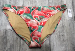 Neu mit Etikett Old Navy Damen-Bikiniunterteil pink tropisch Flamingo Bademode Größe XL - Bild 1 von 3