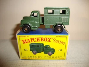 MATCHBOX REGULAR 1-75 68A ARMY WIRELESS TRUCK - EXCELLENT in original D BOX - Picture 1 of 12
