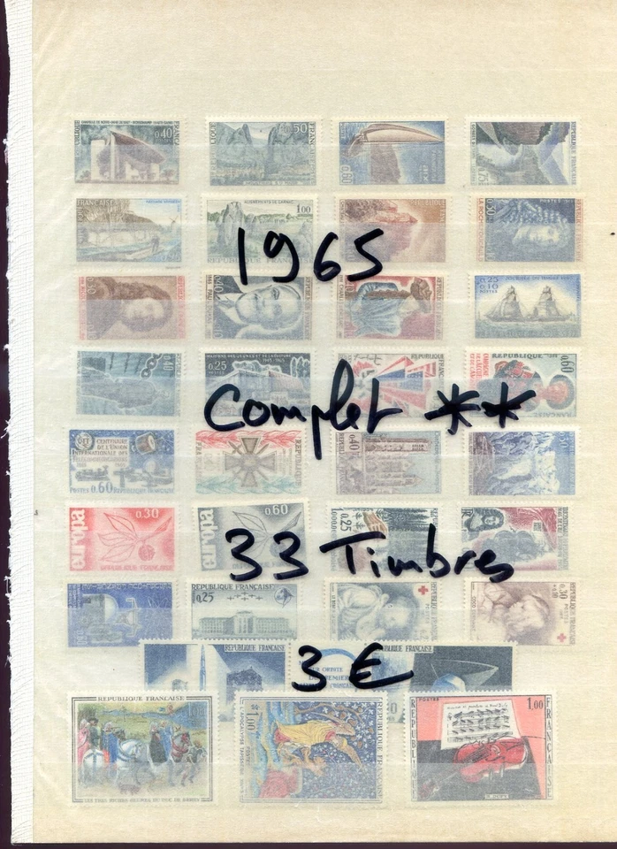 210624 ANNEE  1965    COMPLETE TOUS LES TIMBRES SONT LUXES** GOMME ORIGINALE - Photo 1/1