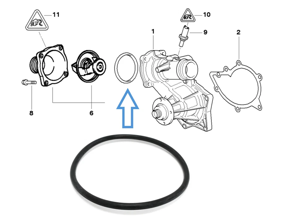 Junta de bomba de agua para BMW X5 540i 740iL 740i 530i y 850Ci 11 51 1 705 408 Foto 1 de 1