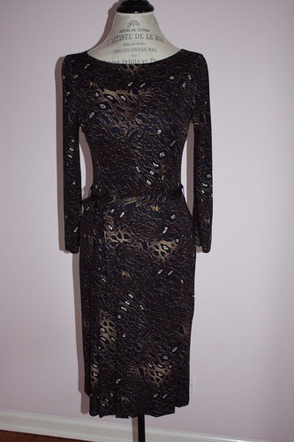 Abito donna $375 Tory Burch Denise leopardato stampa astratta taglia small