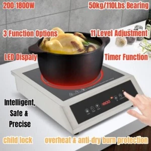 Commercial Electric Induction Cooktop One Burner Electric Hot Plate Touch 110V - Picture 1 of 20