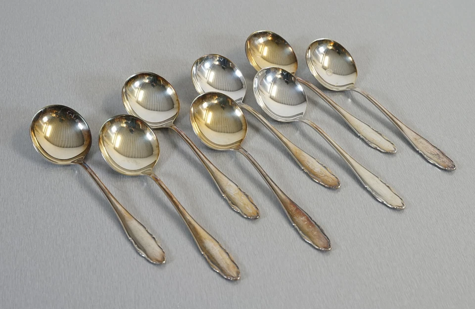 8 cucchiai WMF tappetino cucchiaino panna argentato edizione anni 90 vintage ... - Immagine 1 di 4