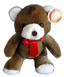 *1620* Teddy bear (brown) with red tie - ELKA Australia - 19cm - plush - tag - Picture 1 of 6