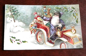 ORIGINAL FATHER XMAS SANTA CLAUS NOVELTY HOLD TO LIGHT POSTCARD - PURPLE ROBE. - Picture 1 of 2
