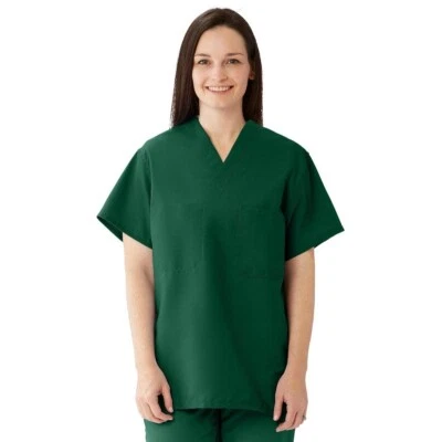 Blusa Médica ComfortEase Hunter Verde Unisex Un Bolsillo Reversible, Pequeña 1 ea Foto 1 de 4