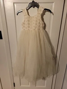 Badgley Mischka Girls Off White Formal Dress Gown - Picture 1 of 9