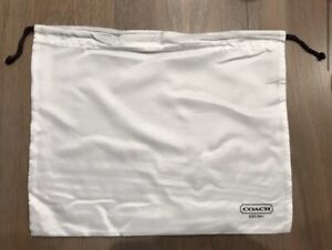 Coach Classic White Satin Drawstring Dust Cover Storage Bag Dustbag 13.5” X 10”