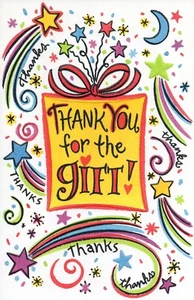 Nice THANK YOU FOR YOUR GIFT Card, Embossed Stars by Gallant Greetings +Envelope - Picture 1 of 4