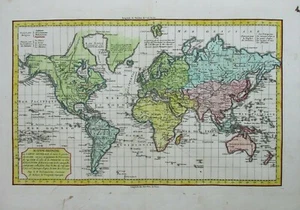 Antique Map of the World by Robert de Vaugondy 1797 - Picture 1 of 8