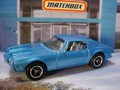 2022 MBX HIGHWAY II Design '71 PONTIAC FIREBIRD FORMULA 💥blue 💥 Matchbox LOOSE - Image 1 of 3