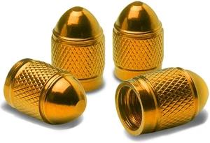 4pcs Universal Tire Wheel Bullet Style Dust Caps Air Stem Gold For Cars Trucks - Picture 1 of 8