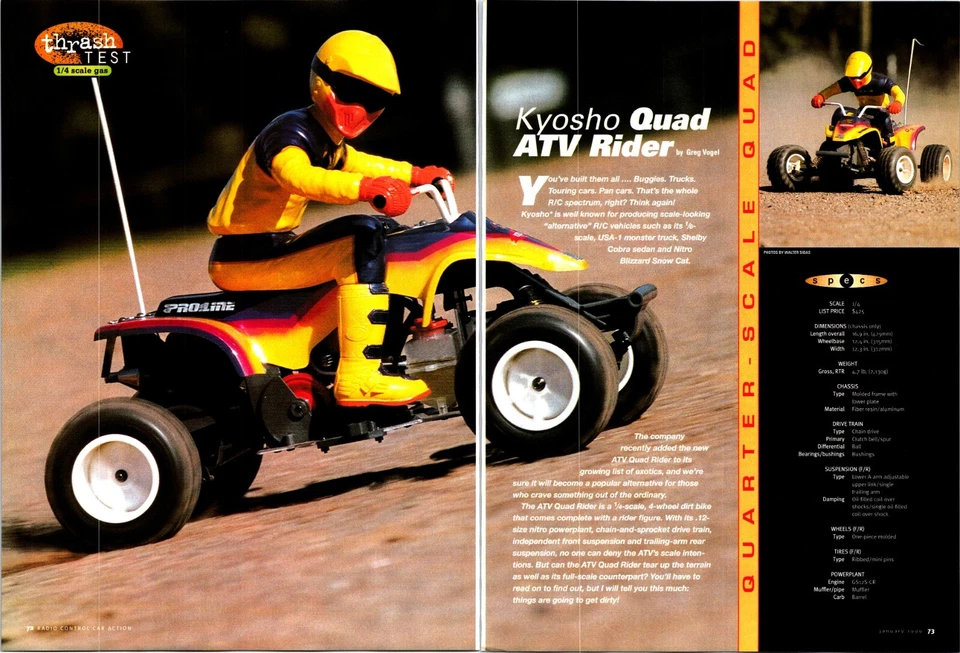 Kyosho ATV Quad Print Ad 1/4 Scale Wall Art Decor Ephemera Spec Sheet - Image 1 of 1