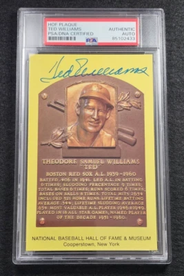 Rare TED WILLIAMS Signed HOF Postcard-BOSTON RED SOX-PSA - Image 1 of 3