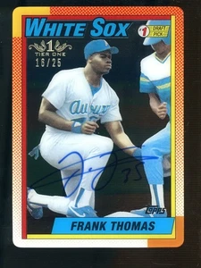 2013 Topps Tier One 1990 RC Acetate Reprint Frank Thomas HOF AUTO 16/25 - Picture 1 of 2