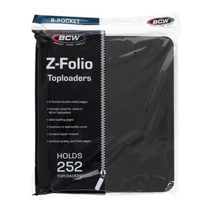 BCW Z-Folio 9 Pocket ZIPPER Toploader Album - Schwarz FASST 252 TOPLOADER - Bild 1 von 4