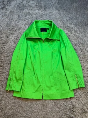 Chaqueta Carlisle Mujer 8 Verde Neón Cremallera Completa Cuello Peter Pan Abrigo de Carrera Foto 1 de 4