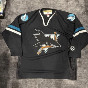 Vintage 90s San Jose Sharks MiC Black KOHO Alternative Jersey Men's XL - Picture 1 of 10