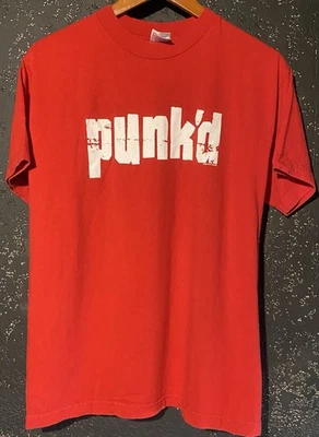 Camiseta Promocional De Colección Punk’d MTV Ashton Kutcher Show 2003 Para Hombre Talla Mediana RARA Foto 1 de 4