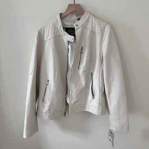 Levi Strauss &Co Damen Motorradjacke cremefarben Kunstleder neu mit Etikett - XL - Bild 1 von 12