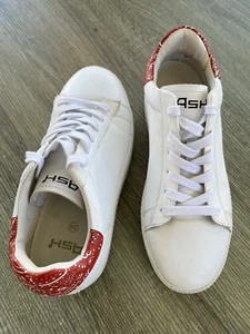 ASH women Shoes Cult platform sneakers size 8.5-9 White Red leather upper - Picture 1 of 11